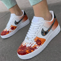 Custom AF 1s Shoes Fiery Orange Red Splatter Design