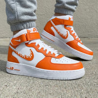 Custom AF 1s Shoes Flame Orange White