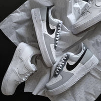 Custom AF 1s Shoes Gray Black Colorway