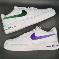Custom AF 1s Shoes Green and Purple Color
