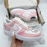 Custom AF 1s Shoes Hello Kitty Baby Pink White