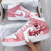 Custom AF 1s Shoes Hotty Toddy Speckled Red Blue