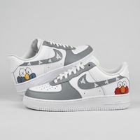 Custom AF 1s Shoes Kaws Cartoon Characters Gray Blue Red