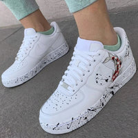Custom AF 1s Shoes Koi Fish Black Splatter Black Red