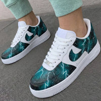Custom AF 1s Shoes Lightning Galaxy Teal