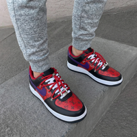 Custom AF 1s Shoes LV Monogram Black Red Purple