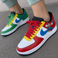 Custom AF 1s Shoes Mario And Luigi Cartoon Red Green Yellow Blue