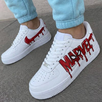 Custom AF 1s Shoes Marvel Drip Red Spider - Man Eyes White