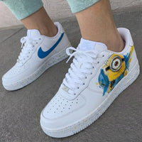 Custom AF 1s Shoes Minion Pattern Yellow Blue