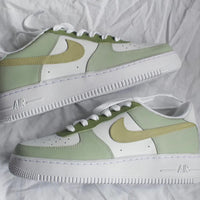 Custom AF 1s Shoes Mint Green and Olive Green