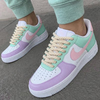 Custom AF 1s Shoes Pastel Design Baby Pink Mint Green