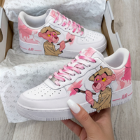 Custom AF 1s Shoes Pink Panther Pink Splash White