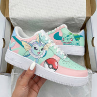 Custom AF 1s Shoes Pokemon Theme Baby Pink Mint Green