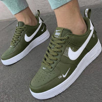 Custom AF 1s Shoes Retro Olive White
