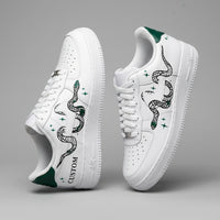 Custom AF 1s Shoes Snakes Stars Green