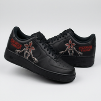 Custom AF 1s Shoes Stranger Things Demogorgon Black