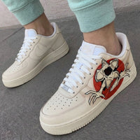 Custom AF 1s Shoes Stranger Things Demogorgon Monster Red Cream