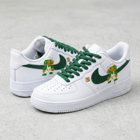 Custom AF 1s Shoes Super Mario Question Mark Tiles Green Gold