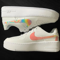 Custom AF 1s Shoes Tie Dye Rainbow Color
