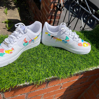 Custom AF 1s Shoes with Colorful Paint - Splatter Design