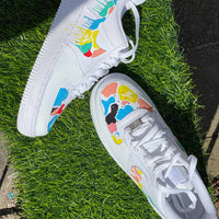 Custom AF 1s Shoes with Colorful Paint - Splatter Design