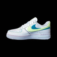 Custom AF 1s Shoes with Teal and Lime Green