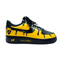 Custom Air Force 1 Black And Yellow Drip Design With Lamborghini Logo