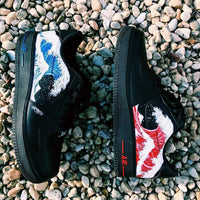 Custom Air Force 1 Black Multi Color Wave Look