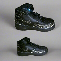 Custom Air Force 1 Black Studded Rhinestones