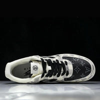 Custom Air Force 1 Black White Checkerboard With LV Logo