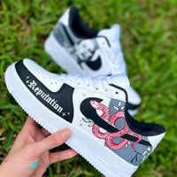 Custom Air Force 1 Black White Taylor Swift Reputation Theme