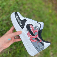 Custom Air Force 1 Black White Taylor Swift Reputation Theme