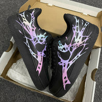 Custom Air Force 1 Black With Iridescent Splatter Patterns
