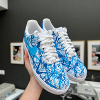 Custom Air Force 1 Blue White Splatter