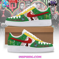 Custom Air Force 1 Green White Yellow With Graffiti Patterns