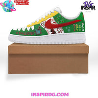 Custom Air Force 1 Green White Yellow With Graffiti Patterns