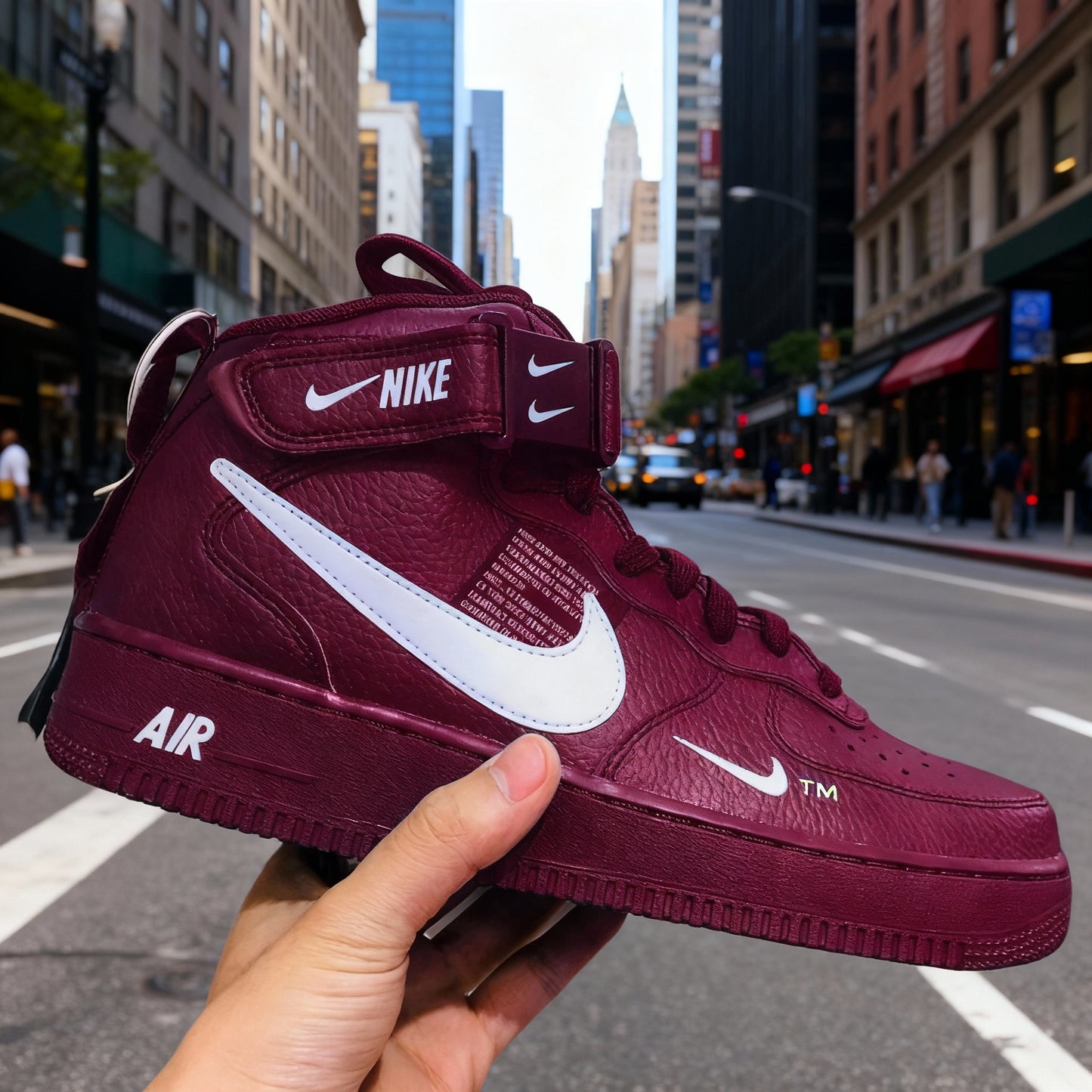 Custom Air Force 1 Maroon White Swoosh