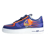 Custom Air Force 1 Navy Orange Lion Abstract Pattern