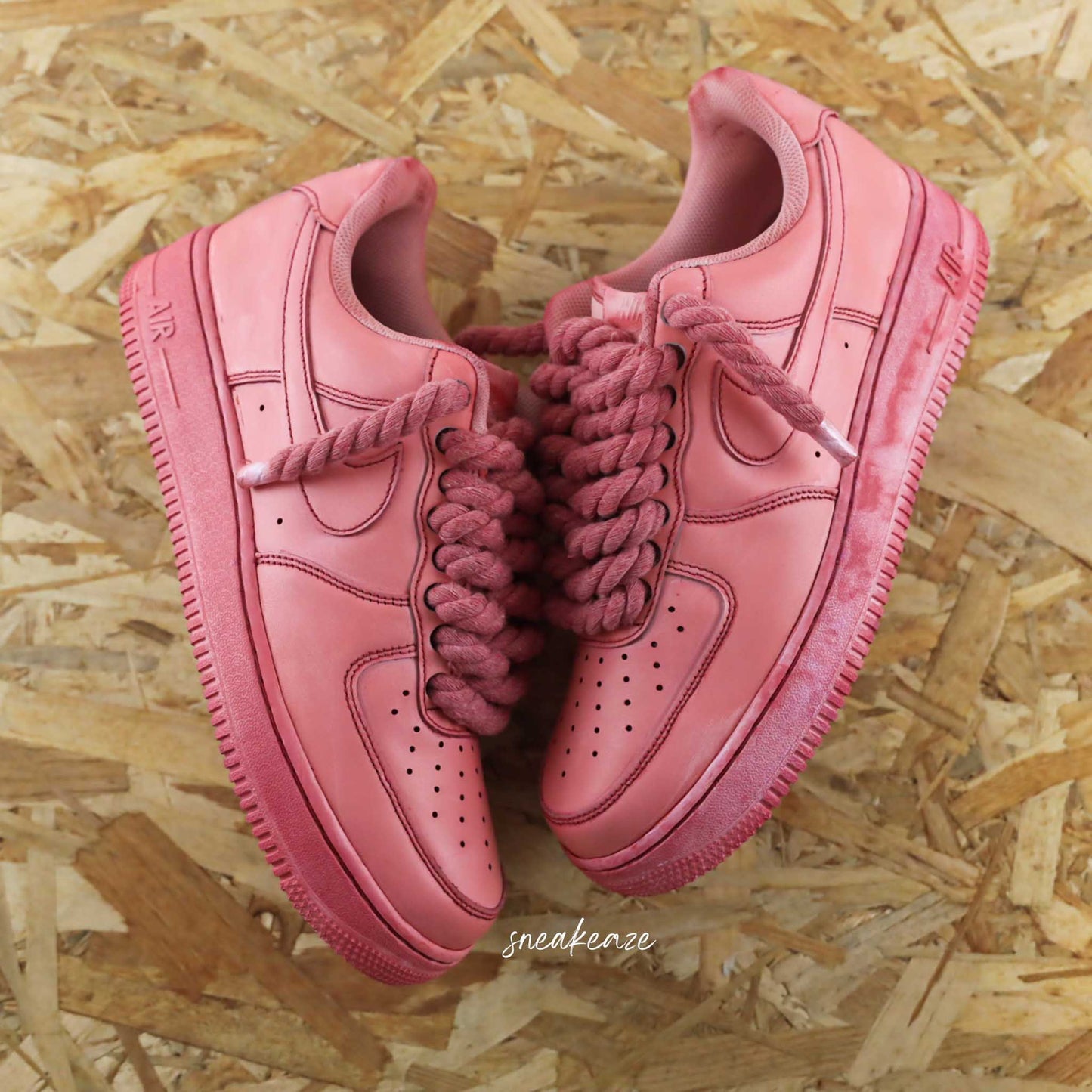 Custom Air Force 1 Pink Rope Laces
