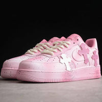Custom Air Force 1 Pink With Cross Patterns