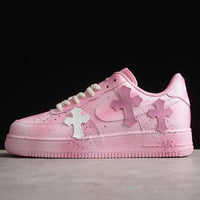 Custom Air Force 1 Pink With Cross Patterns
