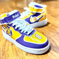 Custom Air Force 1 Purple Yellow Kobe Bryant Lakers Theme
