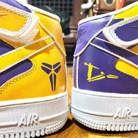 Custom Air Force 1 Purple Yellow Kobe Bryant Lakers Theme