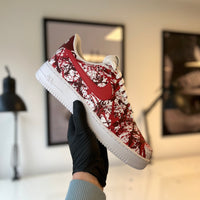 Custom Air Force 1 Red White Splatter