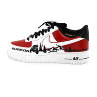 Custom Air Force 1 Red White With Off - Road Pattern