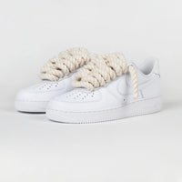 Custom Air Force 1 White Beige Rope Laces