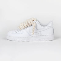 Custom Air Force 1 White Beige Rope Laces