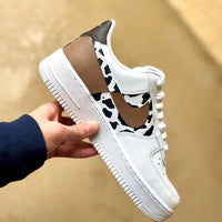 Custom Air Force 1 White Black Cow Print
