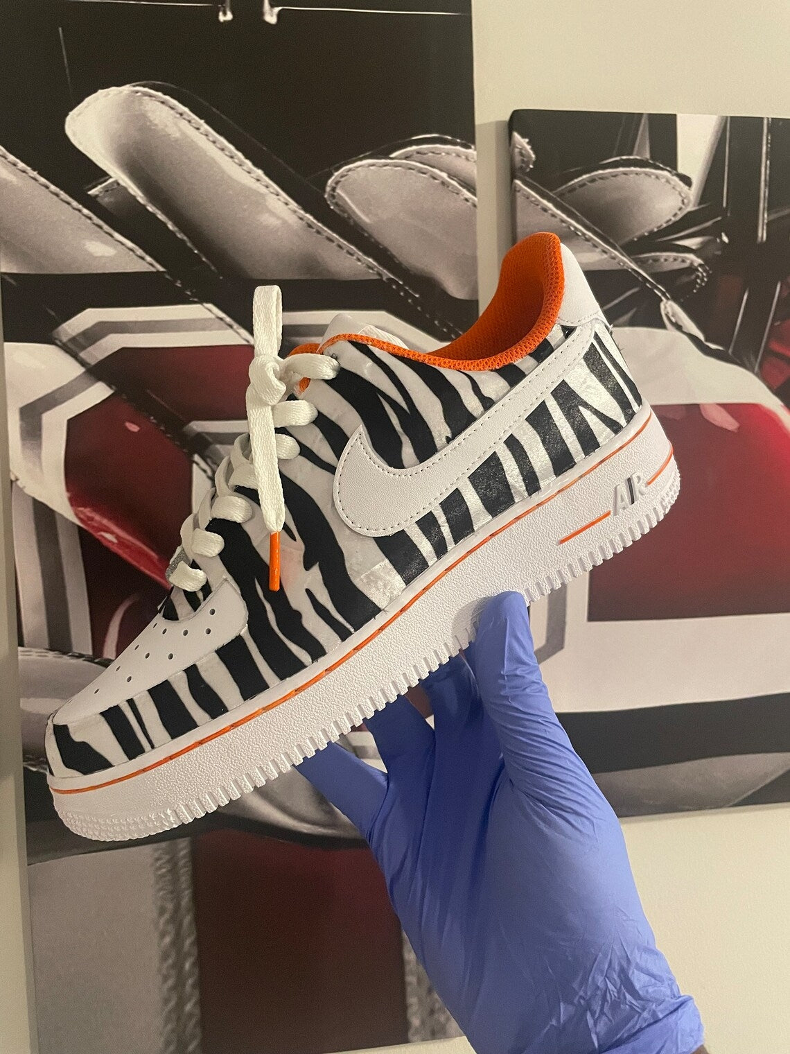 Custom Air Force 1 White Black Zebra