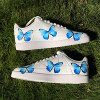 Custom Air Force 1 White Blue Butterflies